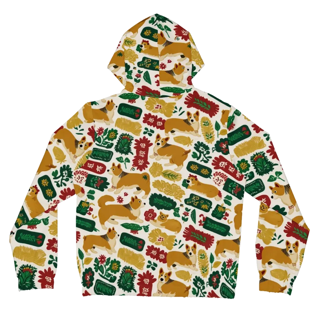 Corgi Conservatory on Women's Full-Zip Hoodie — Back
