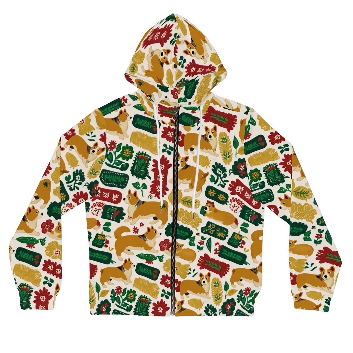 Corgi Conservatory on Women's Full-Zip Hoodie — Front