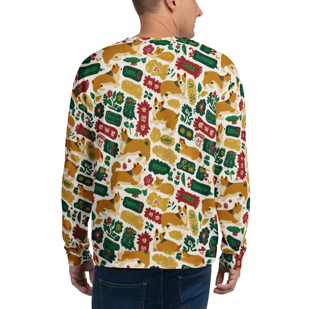 Corgi Conservatory on Sweatshirt — Back