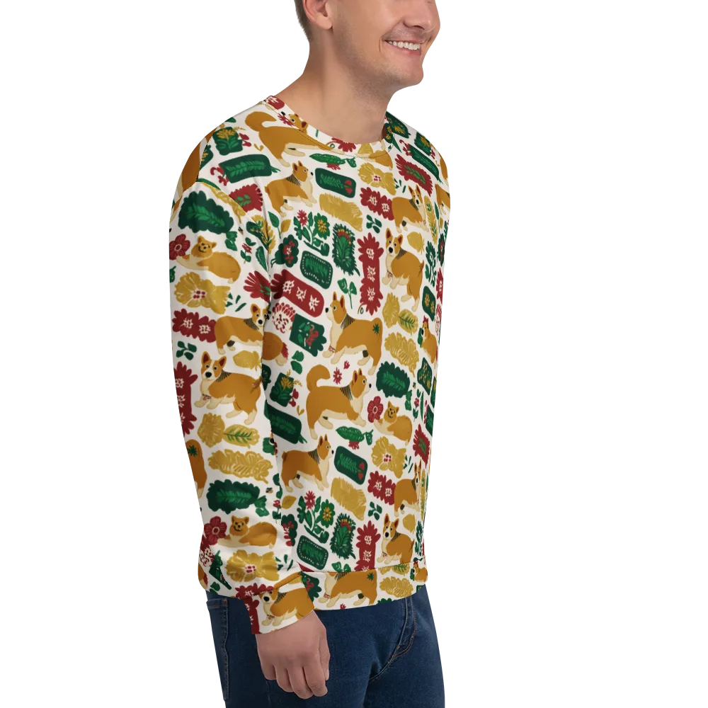Corgi Conservatory on Sweatshirt — Right Front