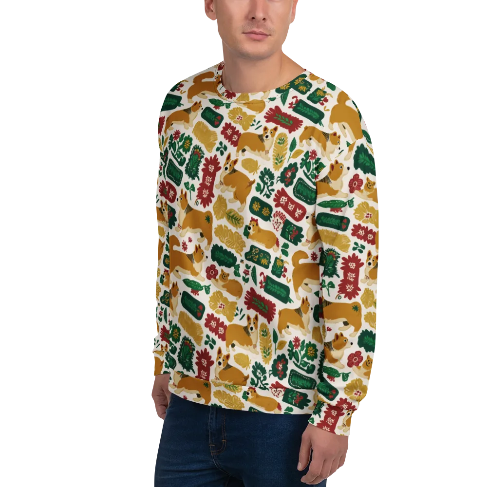 Corgi Conservatory on Sweatshirt — Left Front
