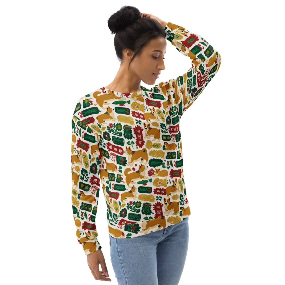 Corgi Conservatory on Sweatshirt — Right Front