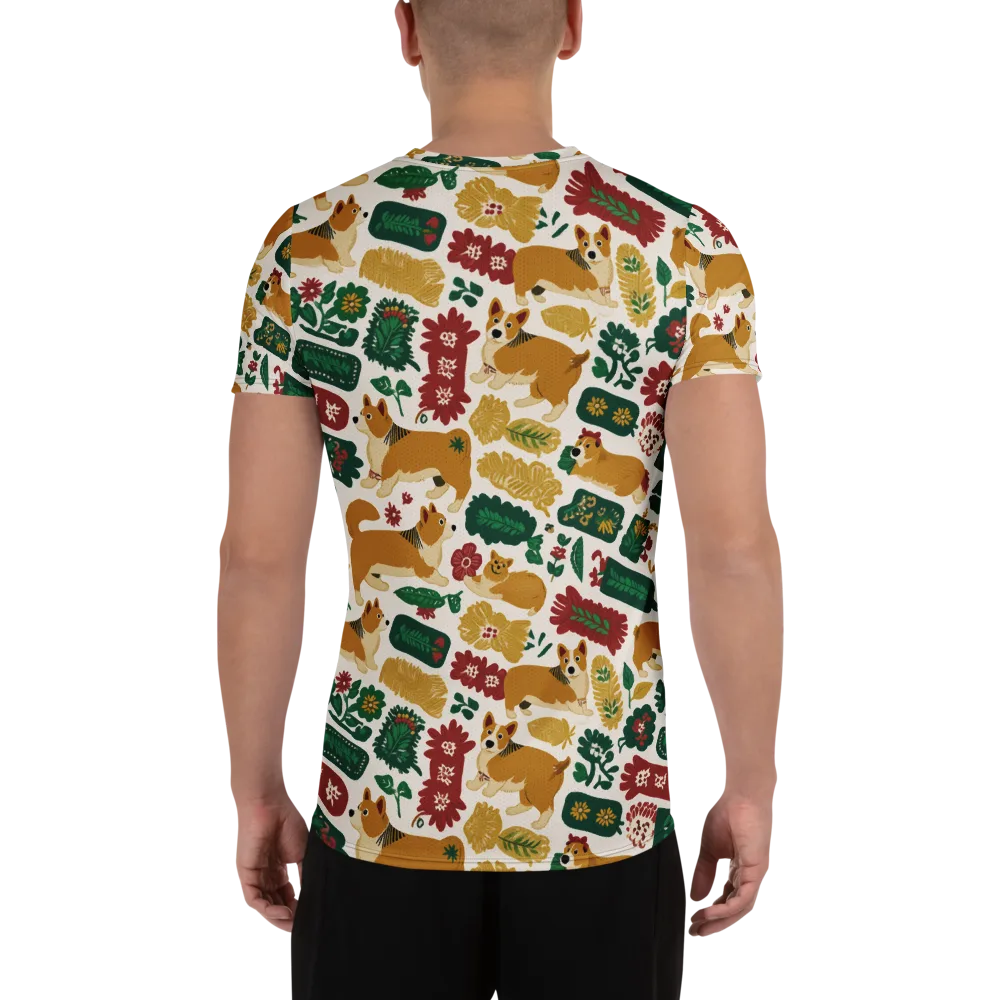 Corgi Conservatory on Men's Athletic T-Shirt — Back