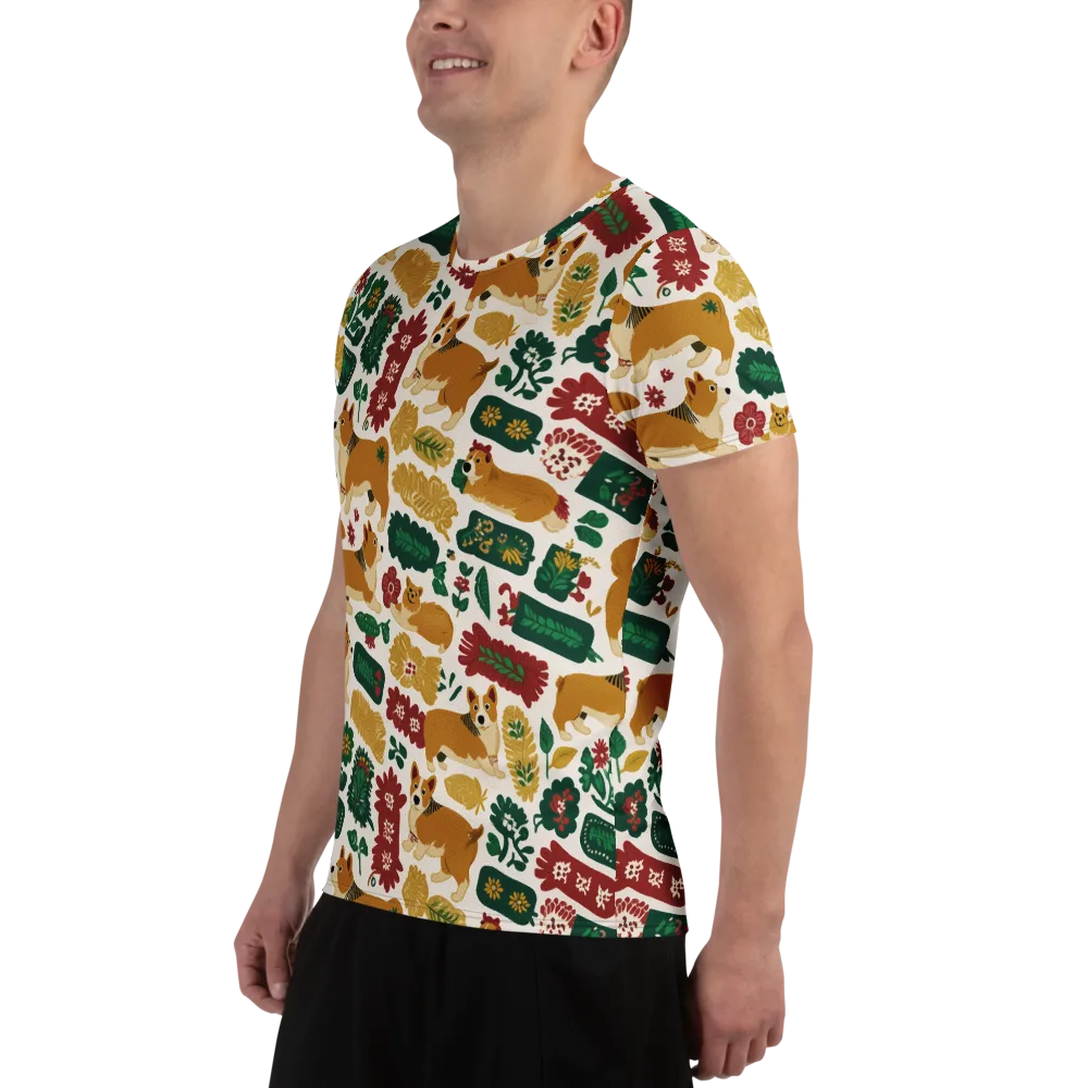 Corgi Conservatory on Men's Athletic T-Shirt — Left