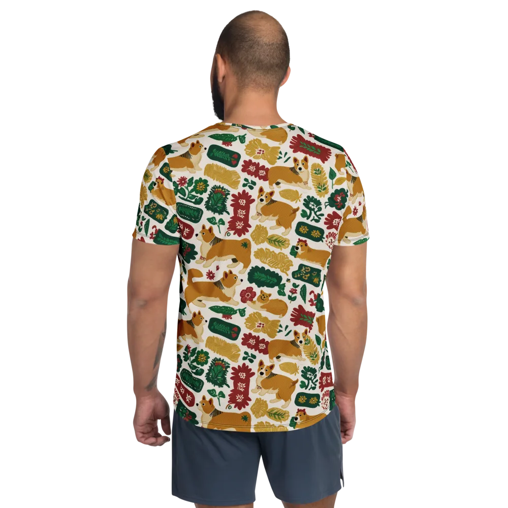 Corgi Conservatory on Men's Athletic T-Shirt — Back