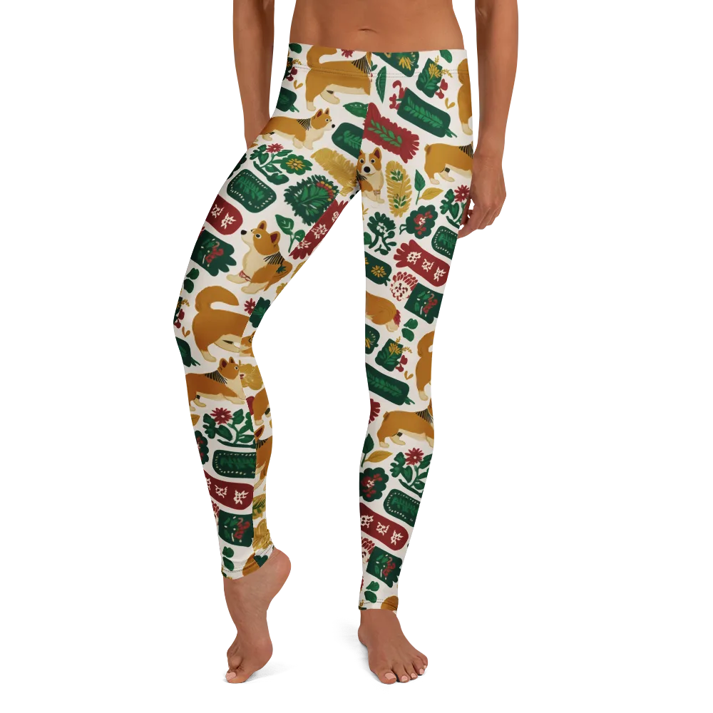 Corgi Conservatory on Leggings — Front