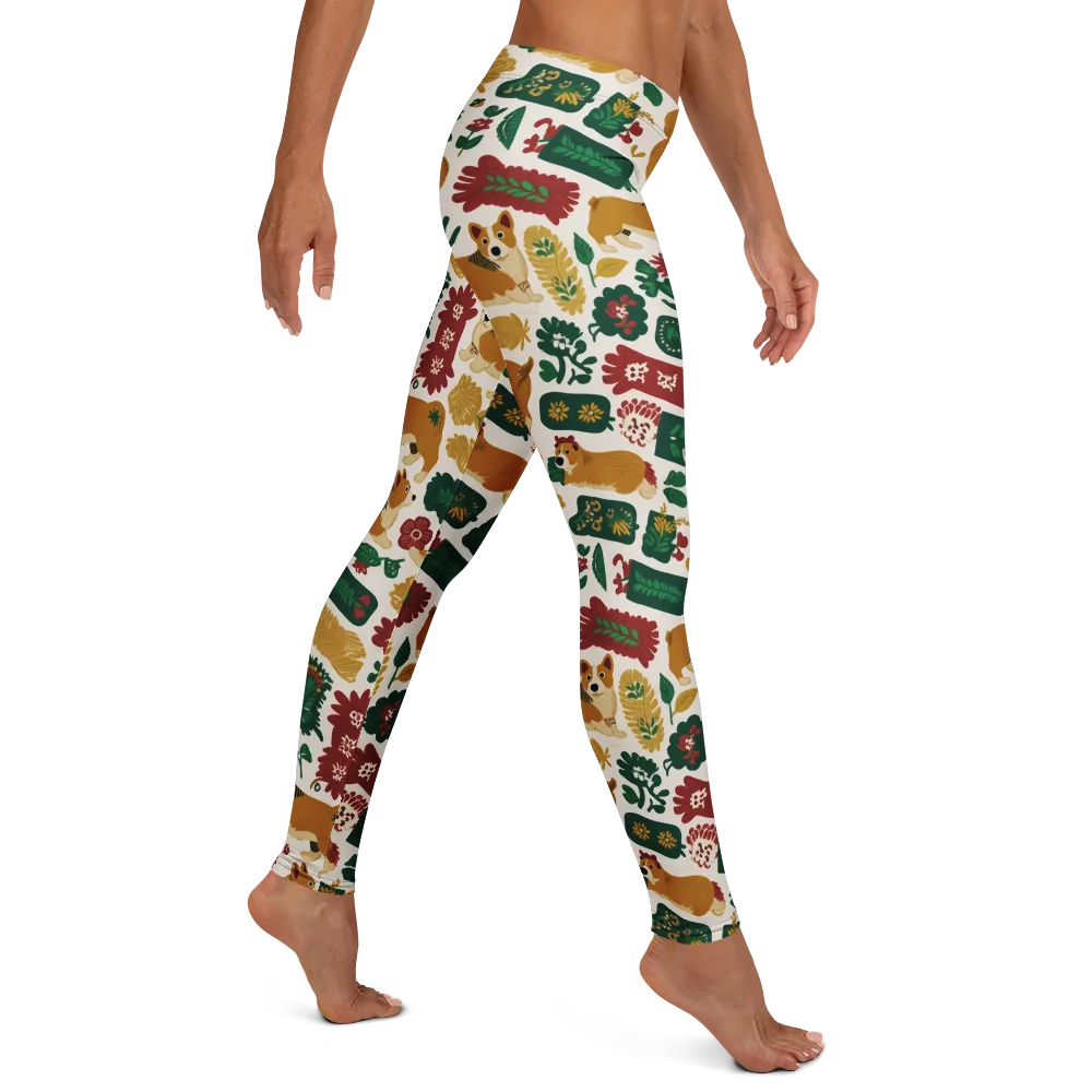 Corgi Conservatory on Leggings — Right