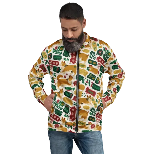 Corgi Conservatory on a Bomber Jacket