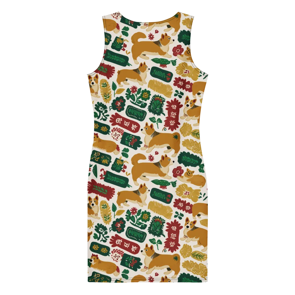 Corgi Conservatory on Bodycon Dress — Back