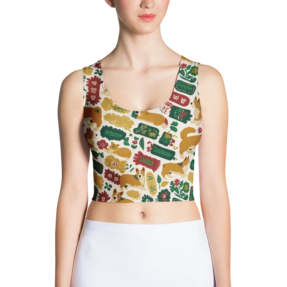 Corgi Conservatory on Crop Top — Front