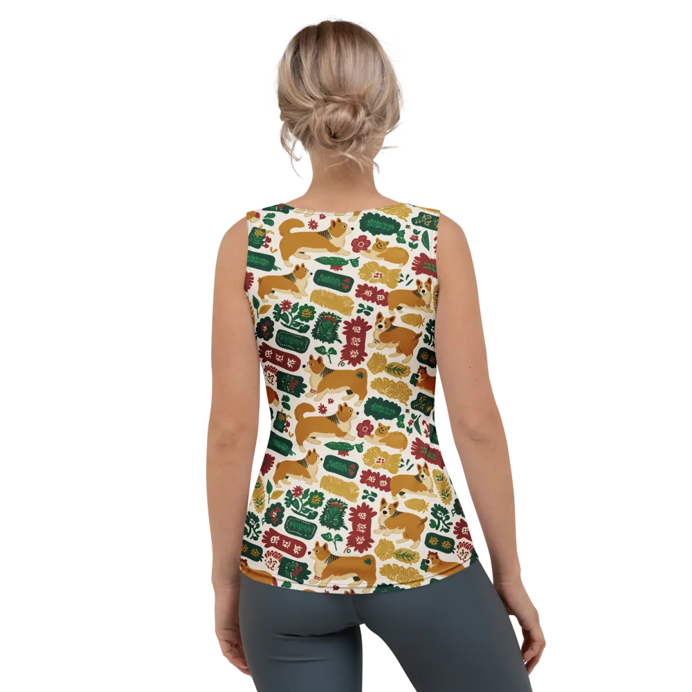 Corgi Conservatory on Women's Tank Top — Back