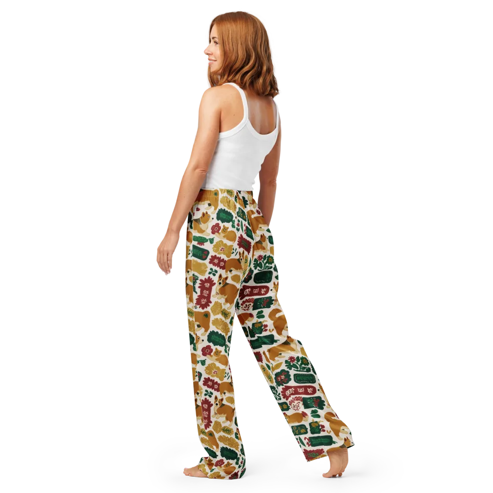Corgi Conservatory on Women's Pajama Pants — Back