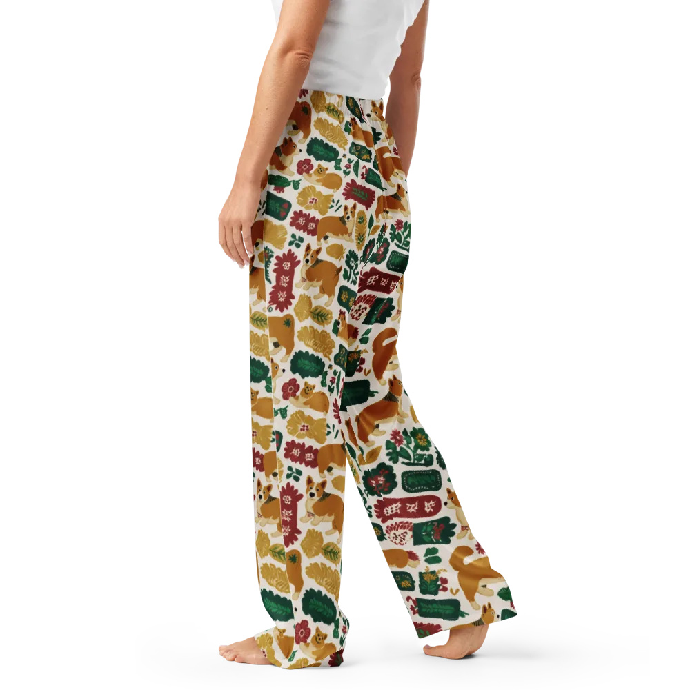 Corgi Conservatory on Women's Pajama Pants — Left