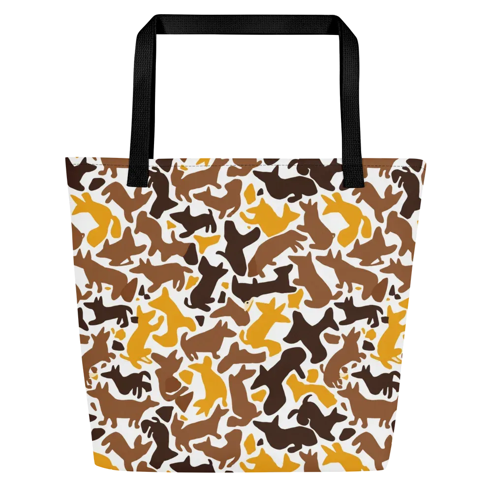 Amber Menagerie on Large Tote Bag W/ Pocket — Front