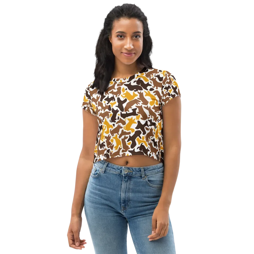Amber Menagerie on Crop Tee — Front
