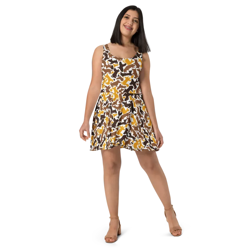 Amber Menagerie on Skater Dress — Front