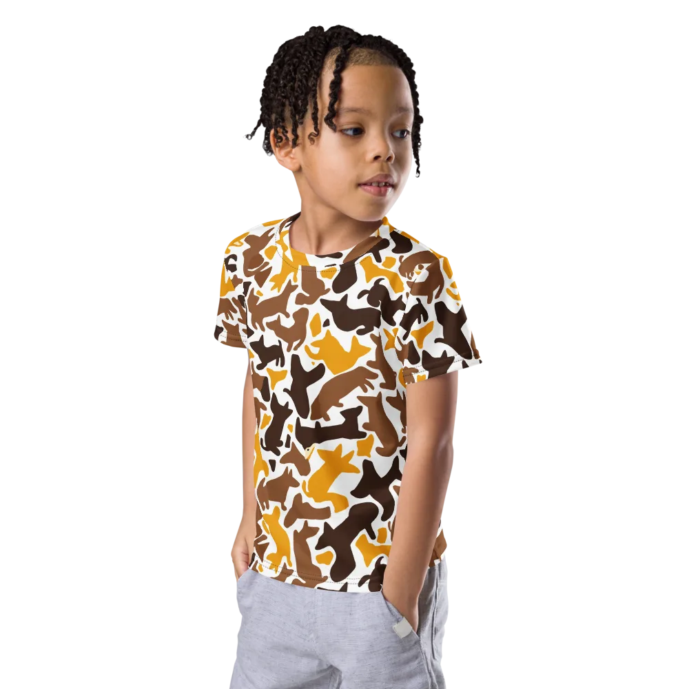 Amber Menagerie on Kids Crew Neck T-Shirt — Left Front