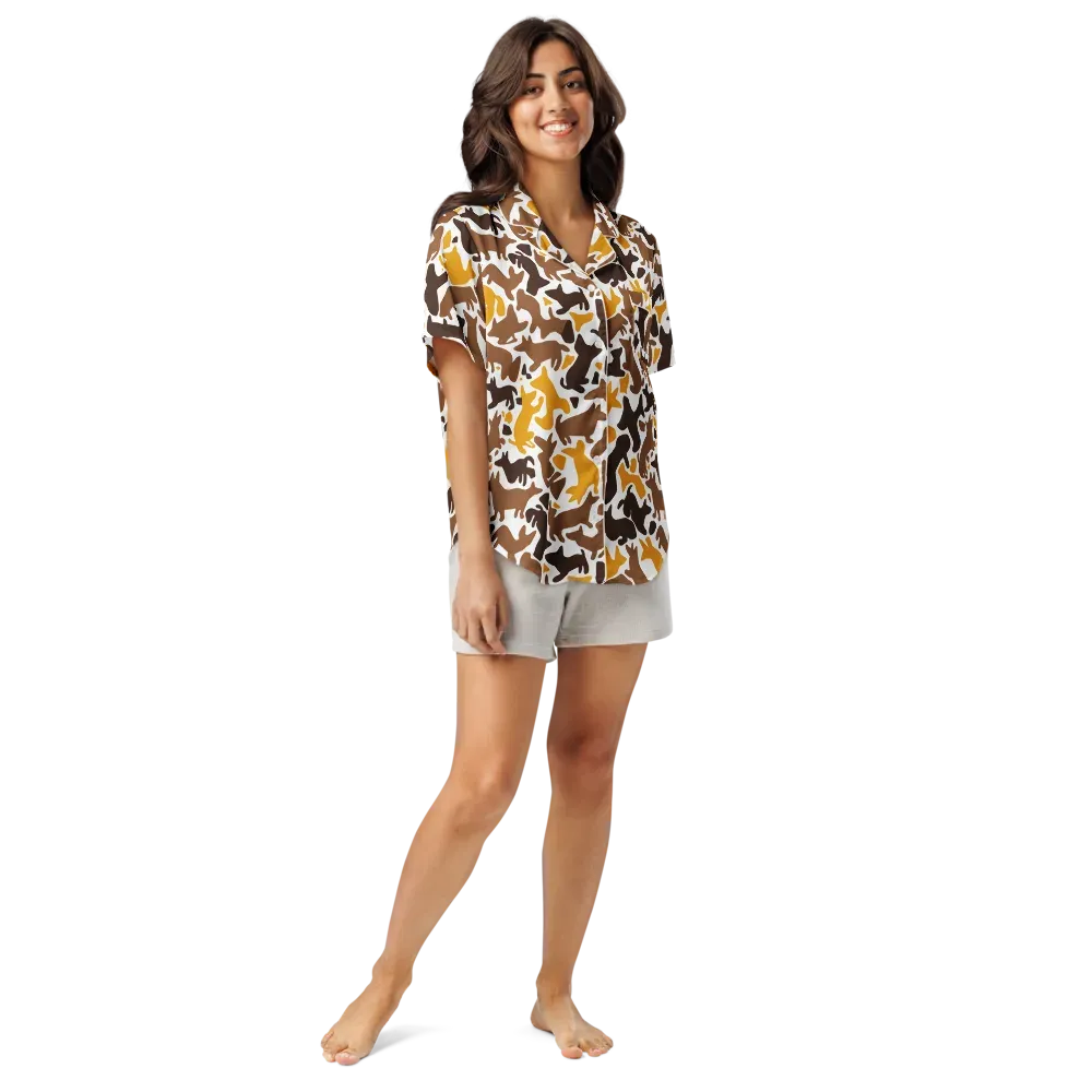 Amber Menagerie on Women's Short Sleeve Pajama Top — Front
