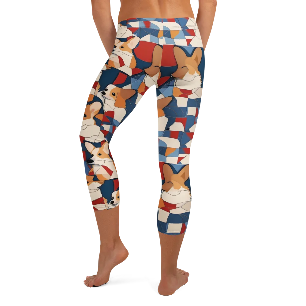 Corgi Color Theory on Capri Leggings — Back