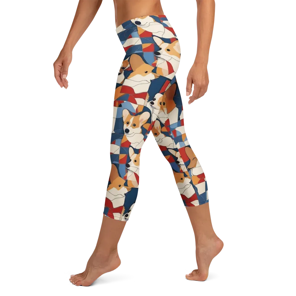 Corgi Color Theory on Capri Leggings — Left