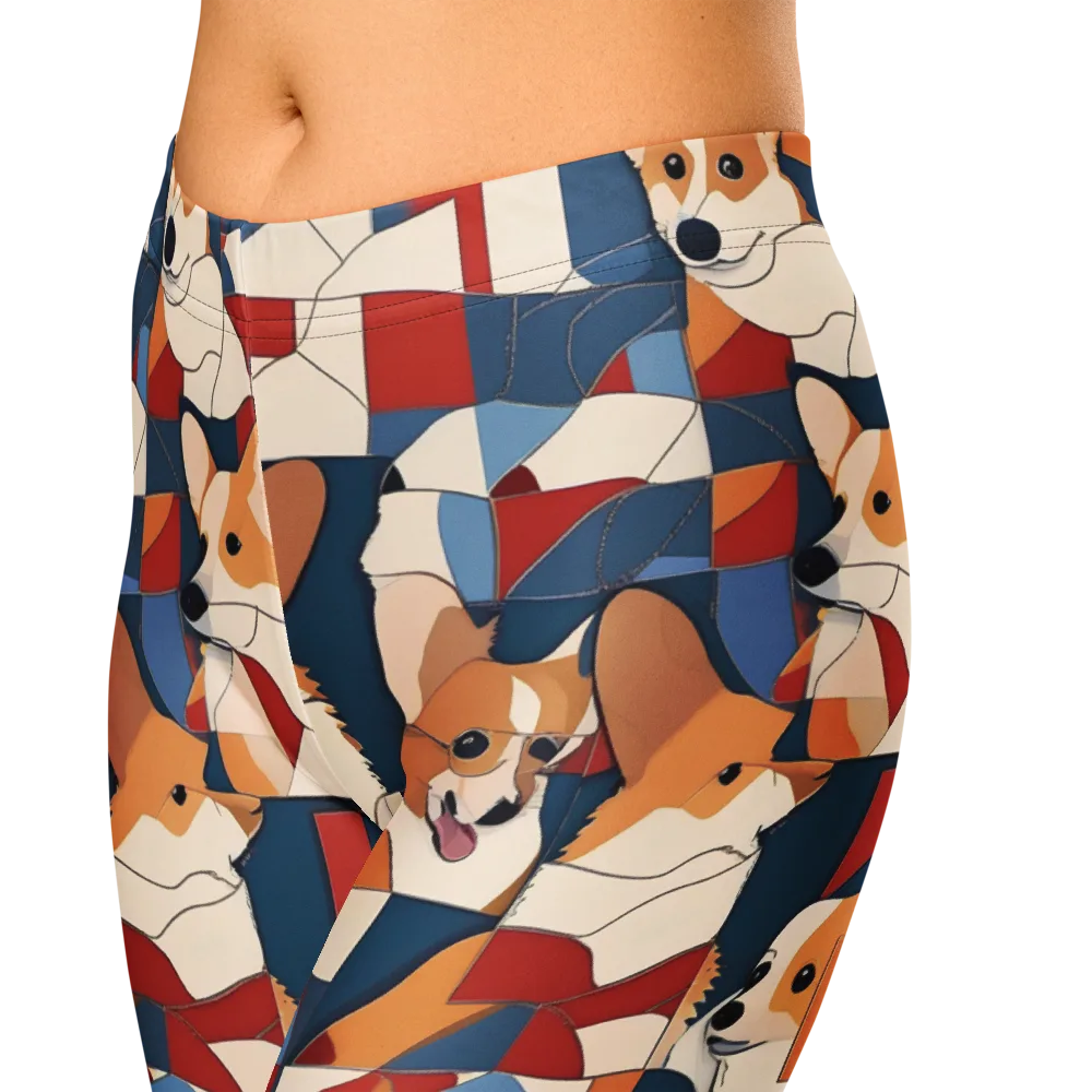Corgi Color Theory on Capri Leggings — Zoomed-in
