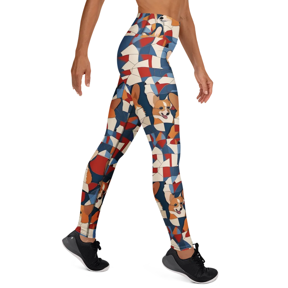 Corgi Color Theory on Yoga Leggings — Right