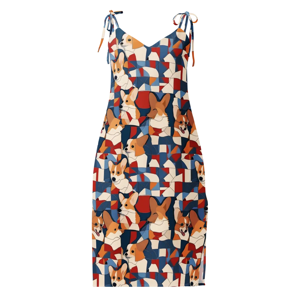 Corgi Color Theory on Slip Dress — Front