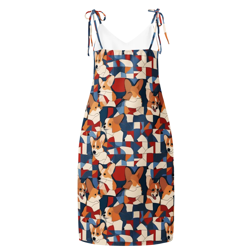 Corgi Color Theory on Slip Dress — Back
