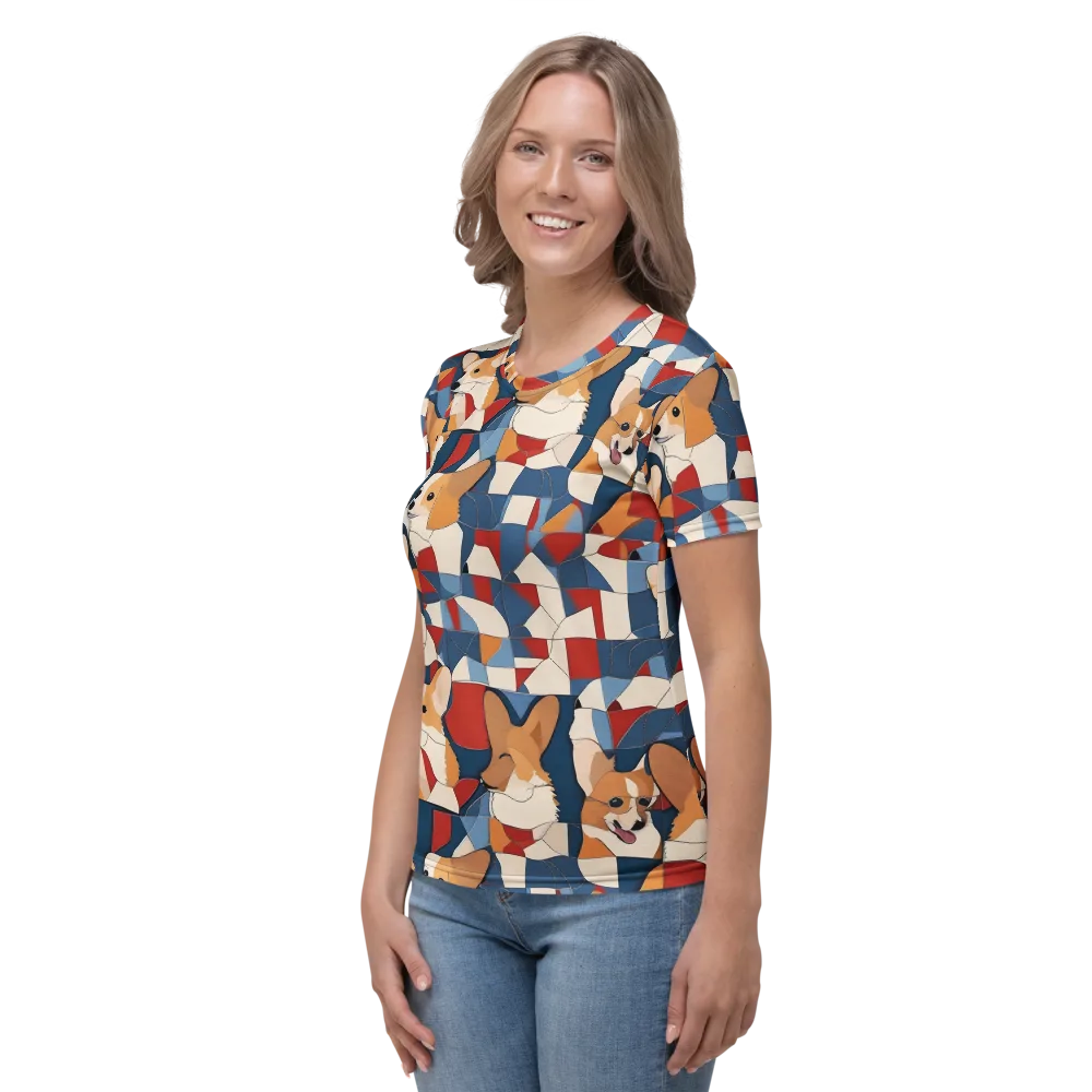 Corgi Color Theory on Women's Crew Neck T-Shirt — Left