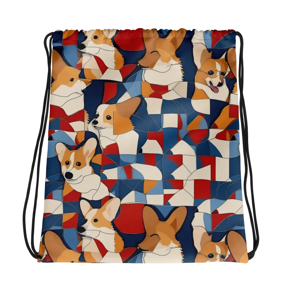 Corgi Color Theory on Drawstring Bag — Photo