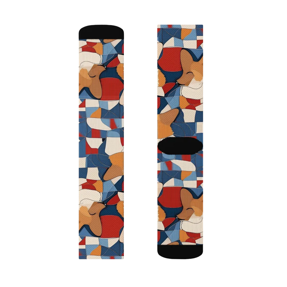 Corgi Color Theory on Socks — Left Sock