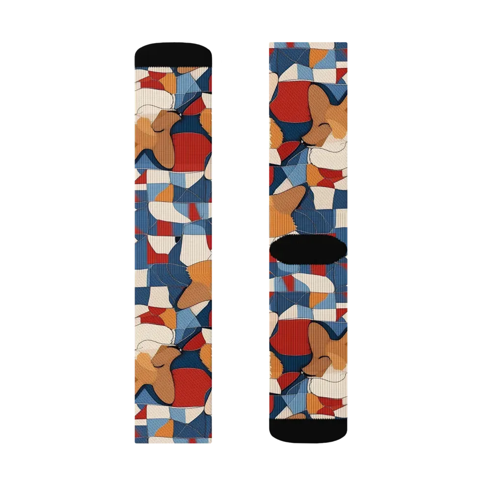 Corgi Color Theory on Socks — Right Sock