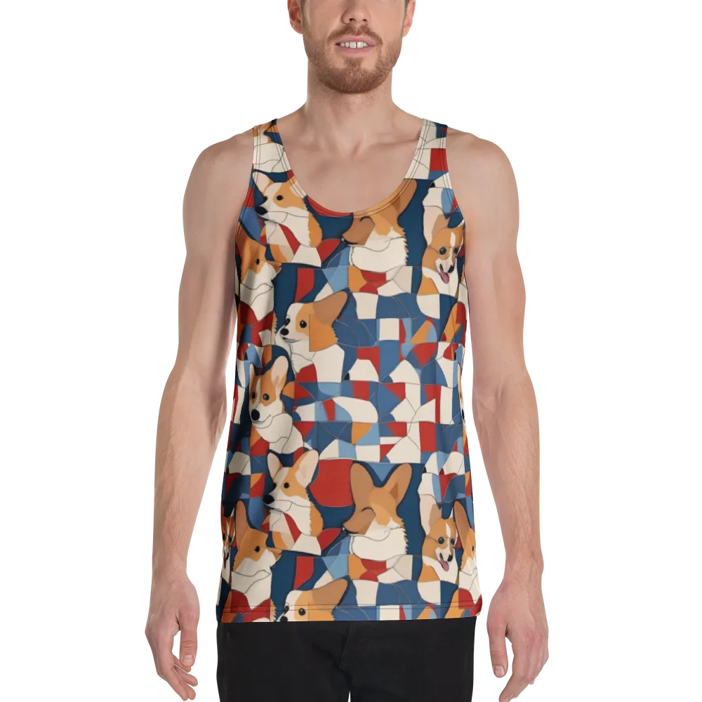 Corgi Color Theory on Men's Tank Top — Front