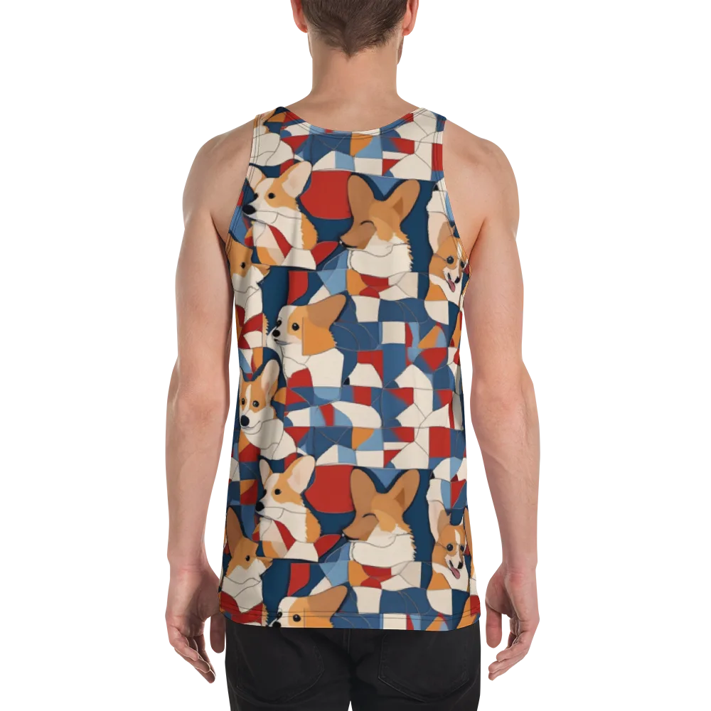 Corgi Color Theory on Men's Tank Top — Back