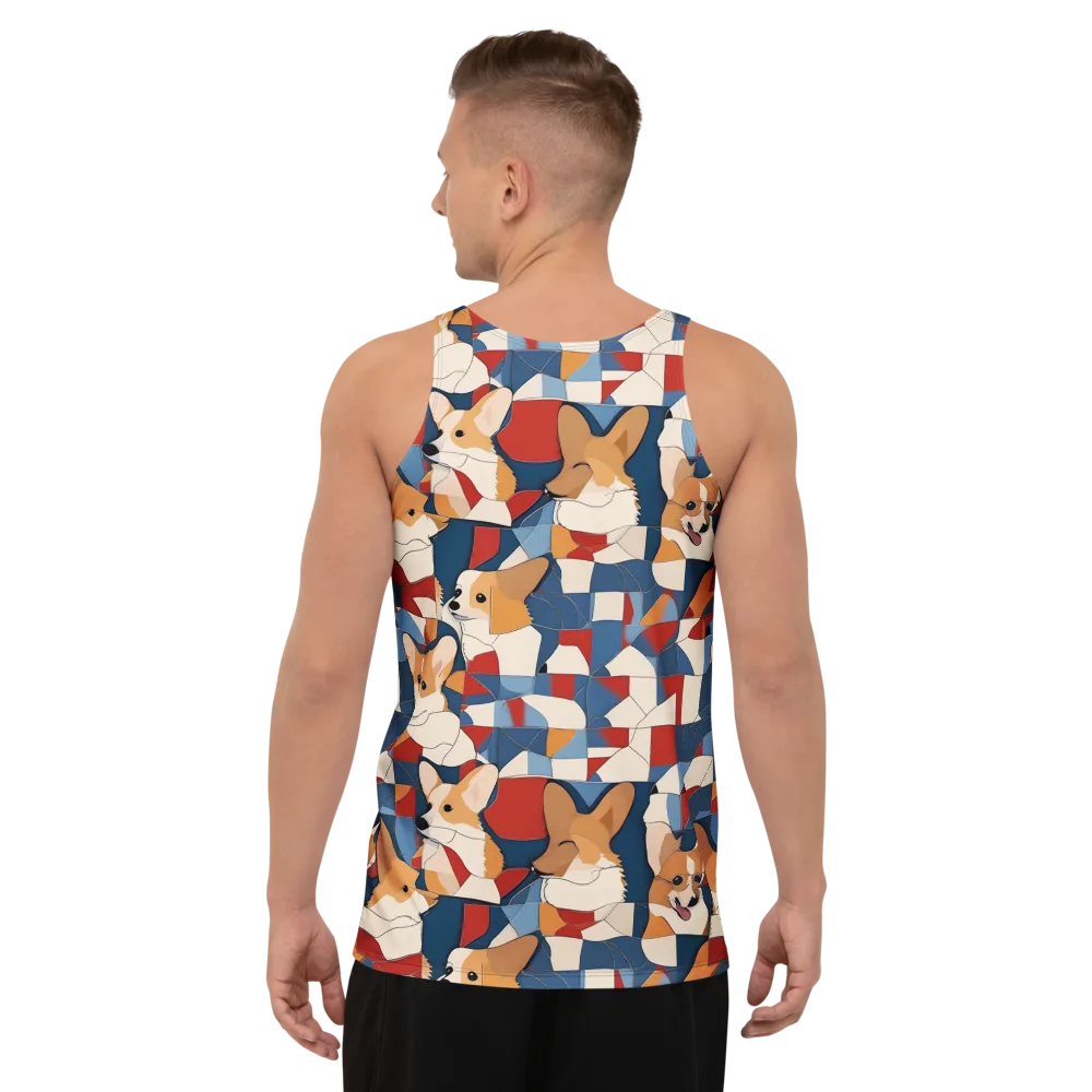 Corgi Color Theory on Men's Tank Top — Back