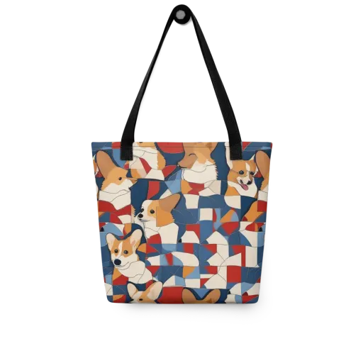 Corgi Color Theory on a Tote Bag