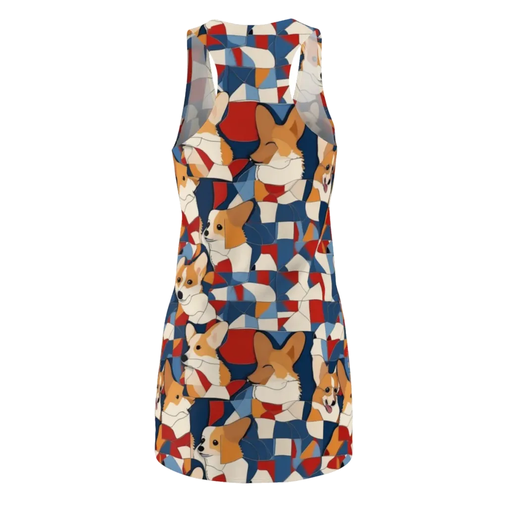 Corgi Color Theory on Racerback Dress — Back
