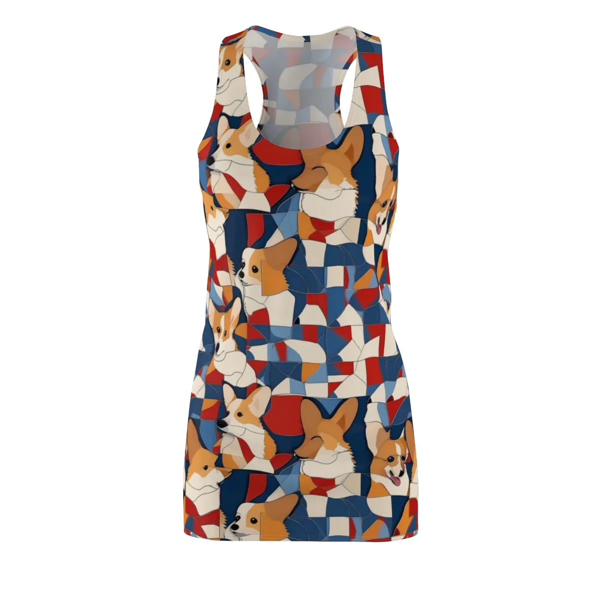 Corgi Color Theory on Racerback Dress — Front