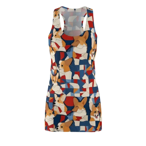 Corgi Color Theory on a Racerback Dress