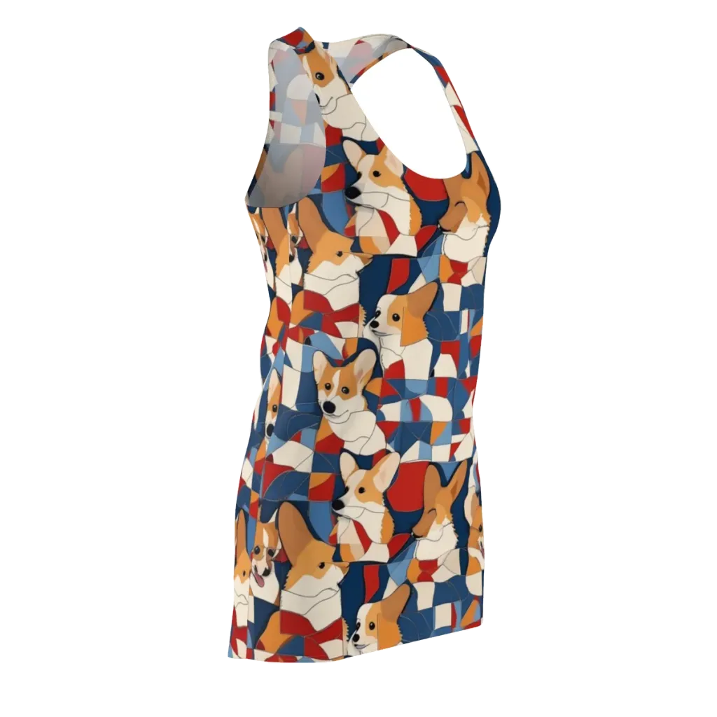 Corgi Color Theory on Racerback Dress — Front Side