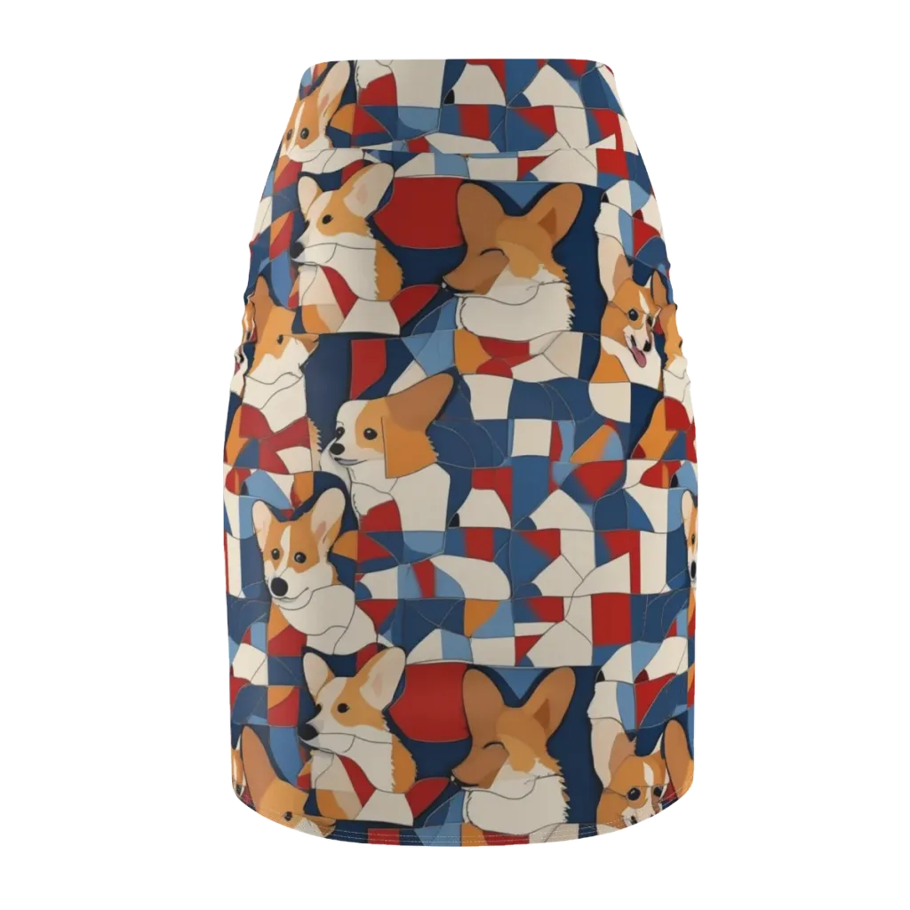 Corgi Color Theory on Pencil Skirt — Back