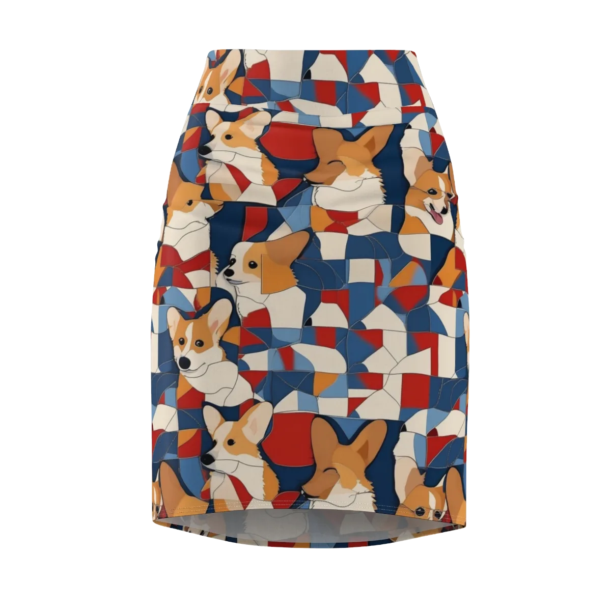 Corgi Color Theory on Pencil Skirt — Front