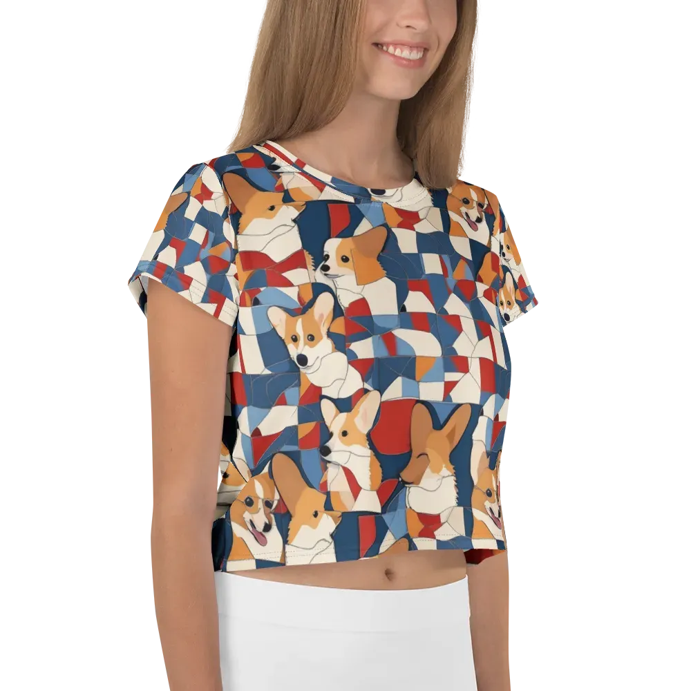 Corgi Color Theory on Crop Tee — Right
