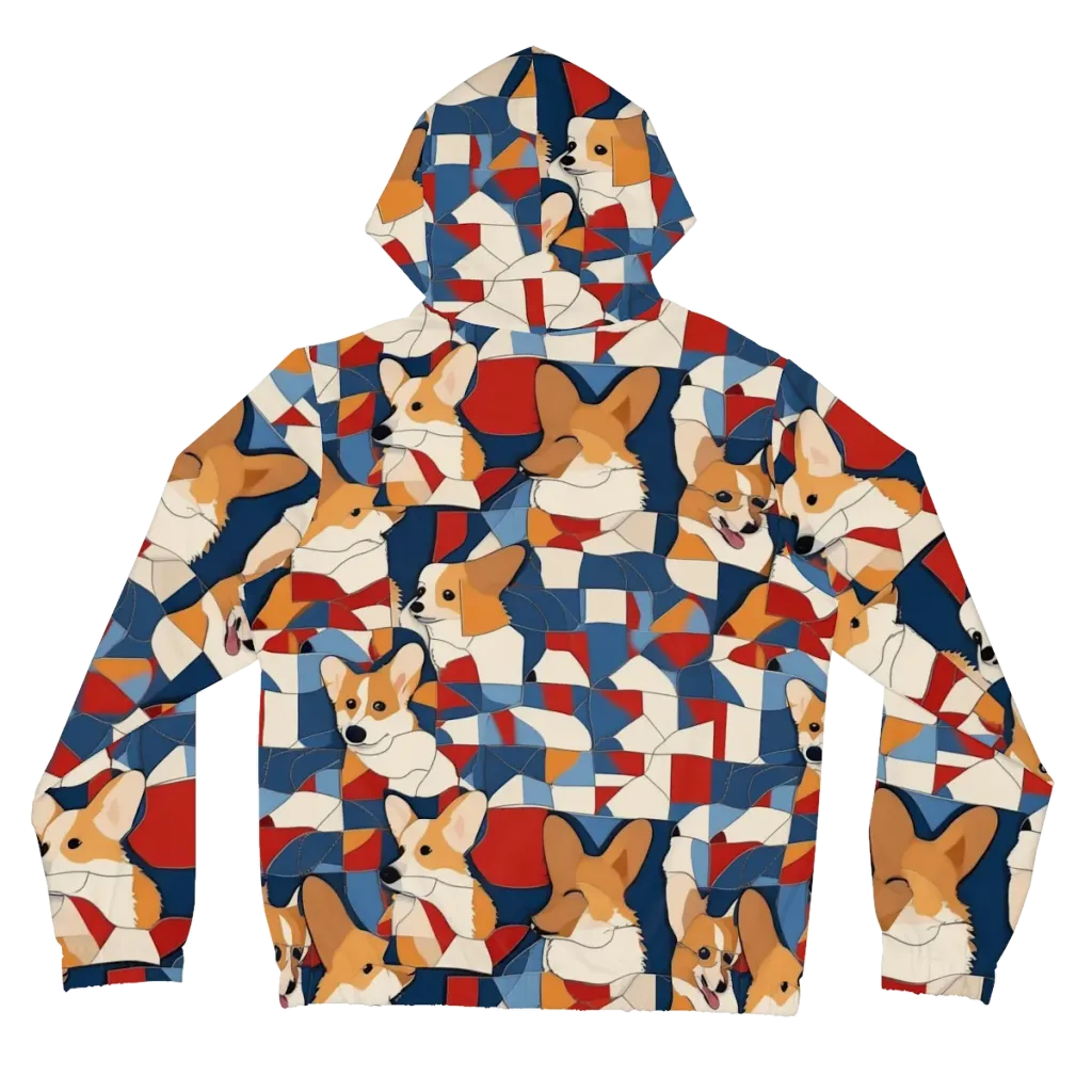 Corgi Color Theory on Women's Full-Zip Hoodie — Back