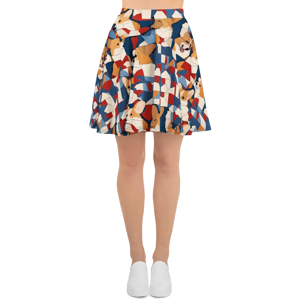 Corgi Color Theory on Skater Skirt — Front