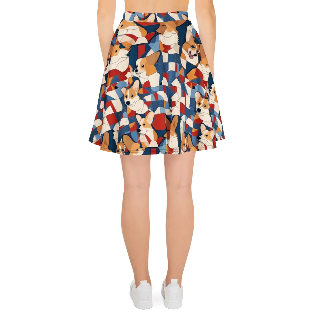 Corgi Color Theory on Skater Skirt — Back