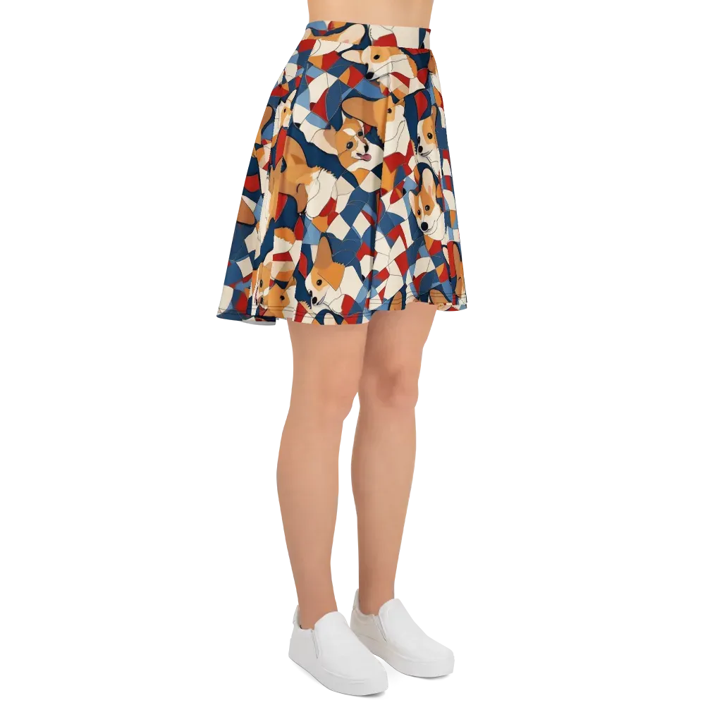 Corgi Color Theory on Skater Skirt — Right
