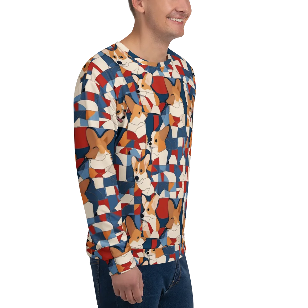 Corgi Color Theory on Sweatshirt — Right Front