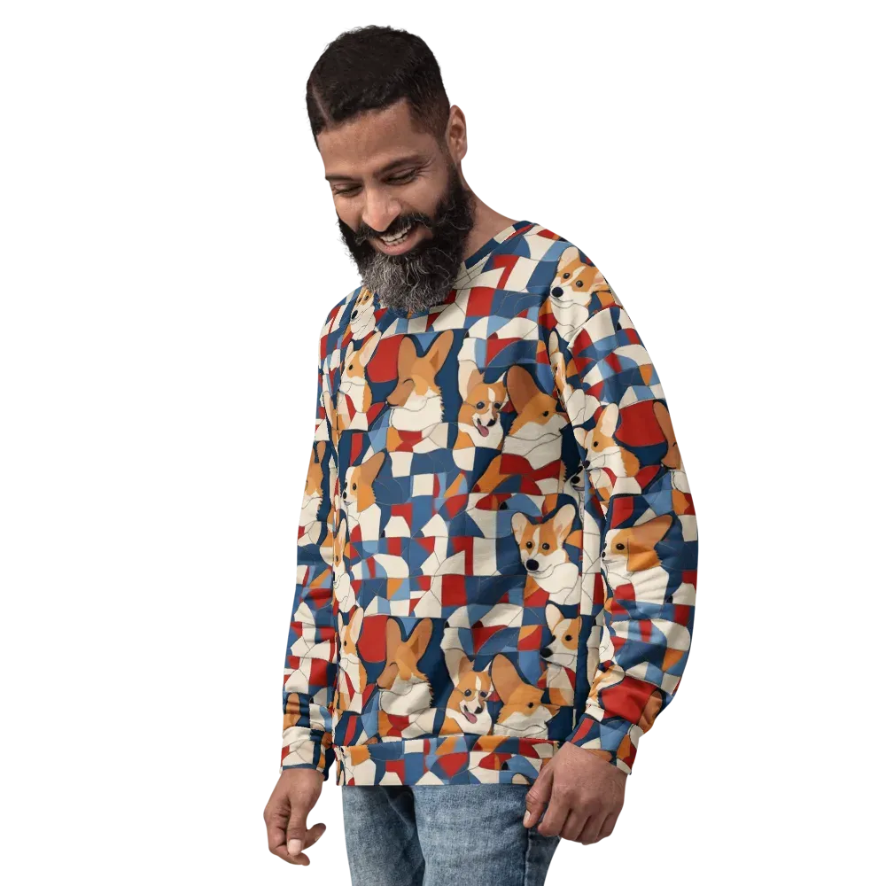 Corgi Color Theory on Sweatshirt — Left Front
