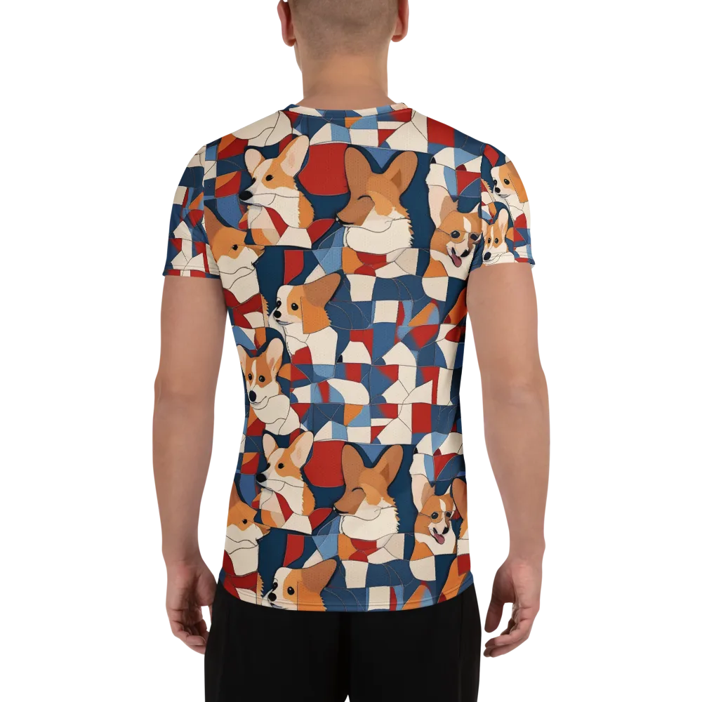 Corgi Color Theory on Men's Athletic T-Shirt — Back